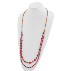 Sterling Silver Gold-plated Multi Stone Adj. 17in or 40in Necklace