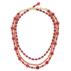 Sterling Silver Gold-plated Multi Stone Adj. 17in or 40in Necklace