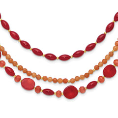 Sterling Silver Gold-plated Multi Stone Adj. 17in or 40in Necklace