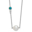 Turquoise/White Freshwater Pearl Necklace in Sterling Silver, 16 Inch - Sophia Jewelers