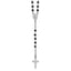 Sterling Silver Rhodium-plated Black Crystal 18.5 inch with 1 inch extender Rosary Necklace