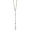 Plastic Simulated Pearl Rosary Necklace in Sterling Silver, 19 Inch - Sophia Jewelers