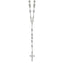 Sterling Silver Polished and Beaded Rosary 24 inch Necklace - Sophia Jewelers