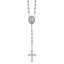 Cubic Zirconia Beaded Rosary Necklace in Sterling Silver, Diamond-Cut, 18 Inch - Sophia Jewelers