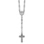 Round Cubic Zirconia Rosary Necklace in Sterling Silver, 25.2 Inch - Sophia Jewelers