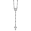 Cubic Zirconia Ash Holder Rosary Necklace in Sterling Silver, 28.5 Inch - Sophia Jewelers