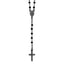 Sterling Silver Black Rhodium-plated Crystal 18.5 inch with 0.5 inch extender Rosary Necklace - Sophia Jewelers