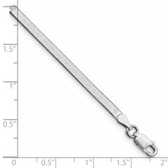 Sterling Silver Rhodium-plated 3mm Magic Herringbone Chain