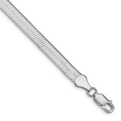 Sterling Silver Rhodium-plated 5.25mm Magic Herringbone Chain