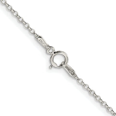 Sterling Silver Rhodium-plated 1.5mm Diamond-cut Cable Chain