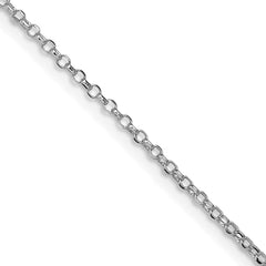 Sterling Silver Rhodium-plated 1.5mm Diamond-cut Cable Chain