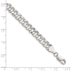 Sterling Silver 6.35mm Hammered Curb Chain