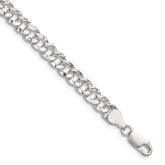 Sterling Silver 6.35mm Hammered Curb Chain