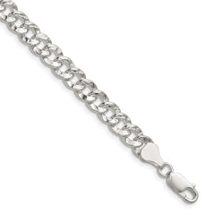 Sterling Silver 6.35mm Hammered Curb Chain