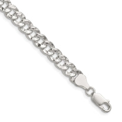 Sterling Silver 6.35mm Hammered Curb Chain