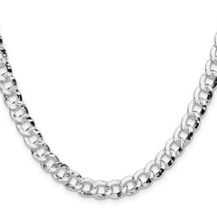 Sterling Silver 7.6mm Hammered Curb Chain