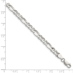 Sterling Silver 4.75mm Hammered Figaro Chain