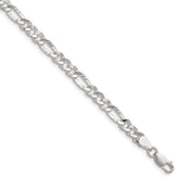 Sterling Silver 4.75mm Hammered Figaro Chain