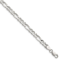 Sterling Silver 4.75mm Hammered Figaro Chain
