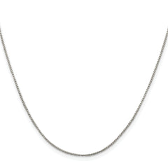 Sterling Silver Rhodium-plated 1mm Round Box Chain
