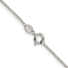 Sterling Silver Rhodium-plated 1mm Round Box Chain
