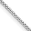 Sterling Silver Rhodium-plated 1.25mm Round Box Chain