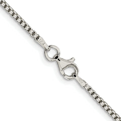 Sterling Silver Rhodium-plated 1.75mm Round Box Chain