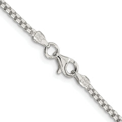 Sterling Silver Rhodium-plated 2mm Round Box Chain