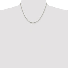 Sterling Silver Rhodium-plated 2mm Round Box Chain