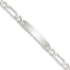 Sterling Silver 7inch Polished Engraveable Figaro Link ID Bracelet - Sophia Jewelers