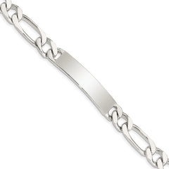 Sterling Silver 8.5inch Polished Engraveable Figaro Link ID Bracelet