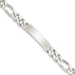 Sterling Silver 8.5inch Polished Engraveable Figaro Link ID Bracelet