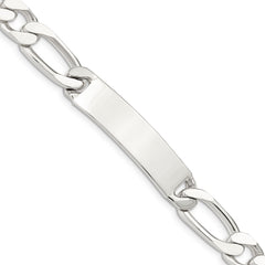 Sterling Silver 8.5inch Polished Engraveable 1 Figaro Link ID Bracelet