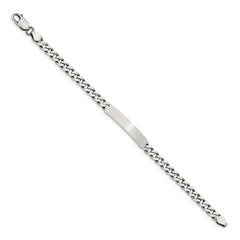 Sterling Silver 8inch Engraveable Antiqued Curb Link ID Bracelet