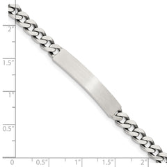 Sterling Silver 8inch Engraveable Antiqued Curb Link ID Bracelet