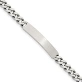 Sterling Silver 8inch Engraveable Antiqued Curb Link ID Bracelet