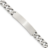 Sterling Silver 8inch Engraveable Antiqued Curb Link ID Bracelet