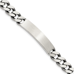 Sterling Silver 8inch Engraveable Antiqued Curb Link ID Bracelet