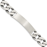 Sterling Silver 8.5inch Engraveable Antiqued Curb Link ID Bracelet
