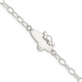 Sterling Silver Polished Angel Baby Engraveable ID Bracelet