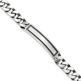 Sterling Silver Antiqued Satin Curb Link ID Bracelet
