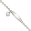 Heart Dangle ID Bracelet in Sterling Silver, 4mm, 7.5 Inch - Sophia Jewelers