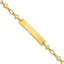 Sterling Silver Gold-tone 6.25 inch Cross Children's ID Bracelet