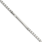 Sterling Silver Polished 3.7mm Box Chain 8 Inch ID Bar Mens Bracelet