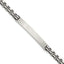 Sterling Silver Antiqued Brushed Fancy Box Link 6.00 x 48mm Rectangle Plate 8 inch ID Bracelet
