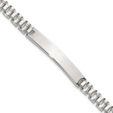 Sterling Silver Polished 6.6mm Fancy Link 8 inch Mens ID Bracelet
