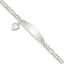Heart Figaro ID Bracelet in Sterling Silver, 4.5mm - Sophia Jewelers