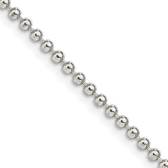 Sterling Silver 2mm Beaded Chain
