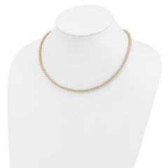 Sterling Silver Rhodium-plated 18inch Cream Satin Cord Necklace
