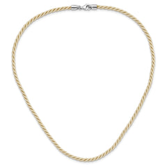 Sterling Silver Rhodium-plated 18inch Cream Satin Cord Necklace